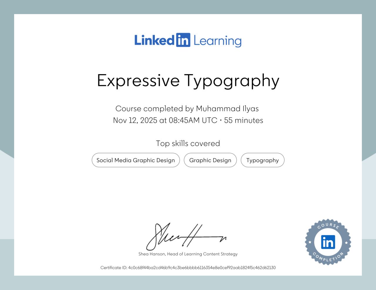 Expressive Typography Certificate